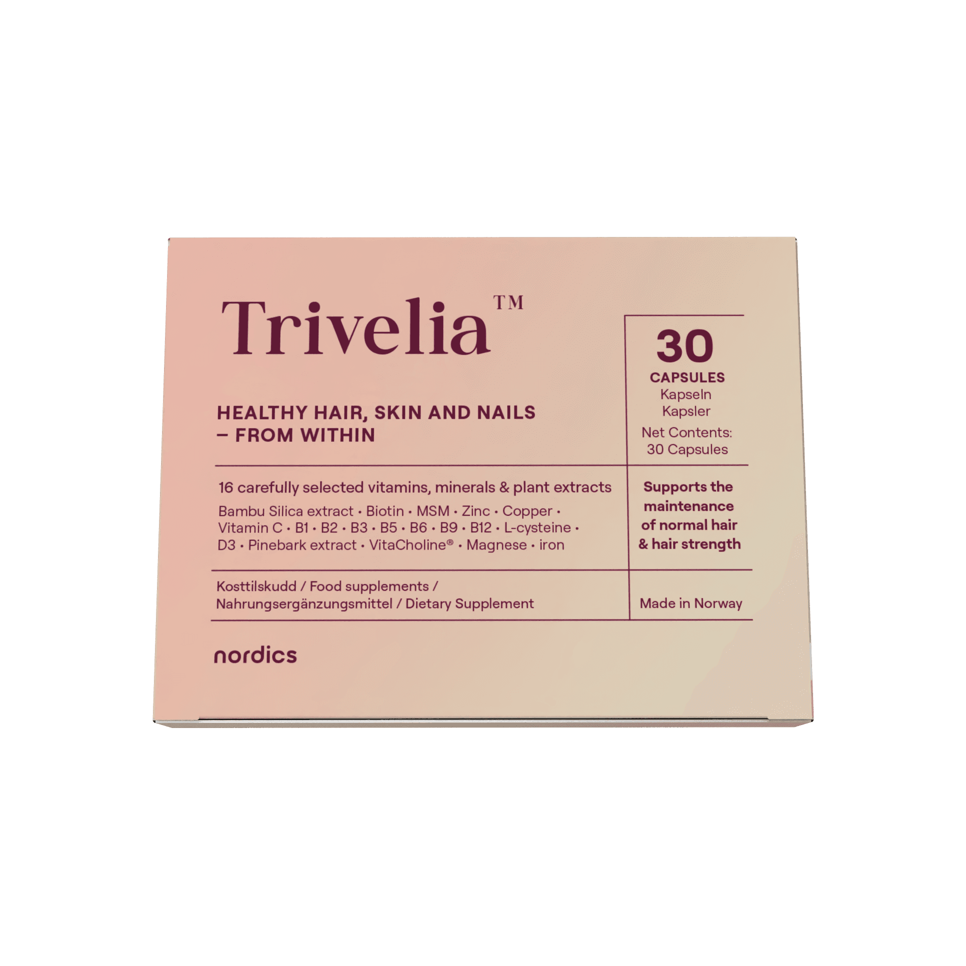 Trivelia produktförpackning